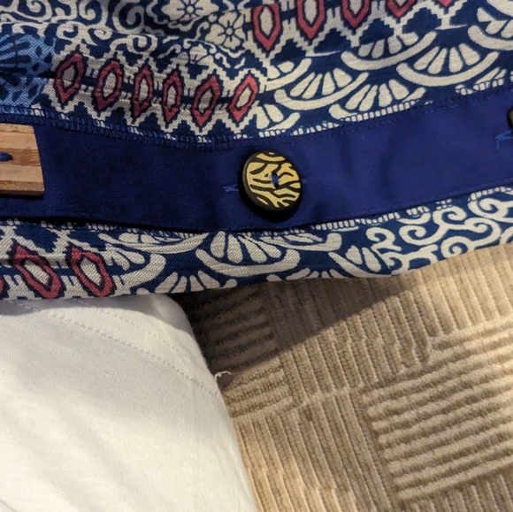 La Cera Blue Summer Maxi Dress Size 1X Hand Printed - Picture 6 of 6